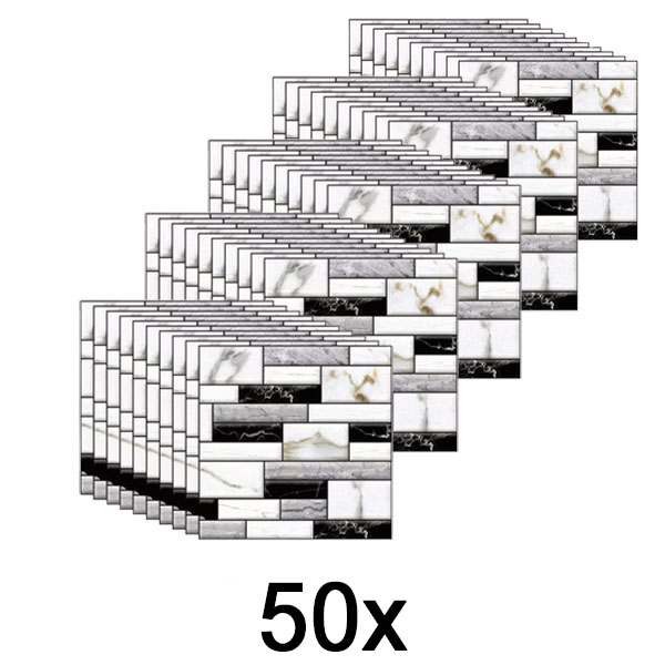 5x 3D стикери за стена с мраморен вид (10 бр.) | MARBLEBLOCKS