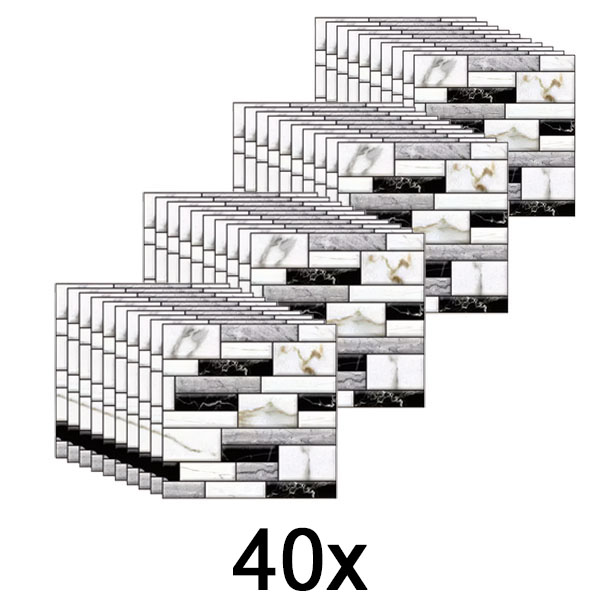 4x 3D стикери за стена с мраморен вид (10 бр.) | MARBLEBLOCKS
